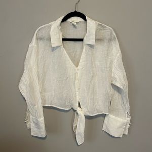 H&M White Sheer Swim Coverup‎